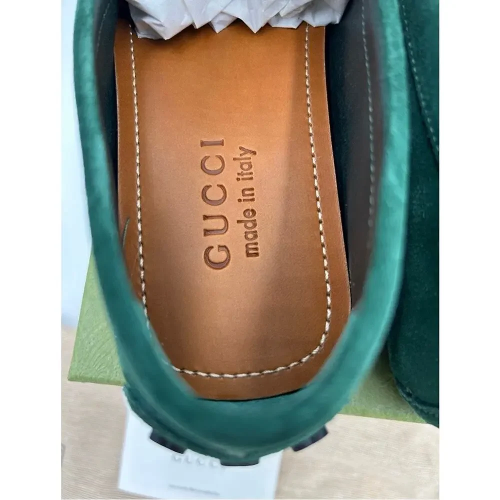 Men's Gucci suede horse bit driver loafers size 7.5 fits 8 US made in Italy